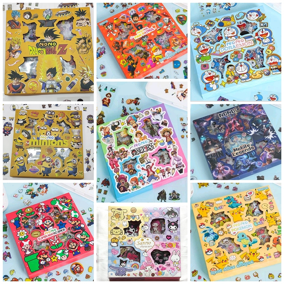 

Stiker Karakter SPONGEBOB / POKEMON / SNOOPY / SINCHAN / DORAEMON ISI 100 LEMBAR BOX BESAR