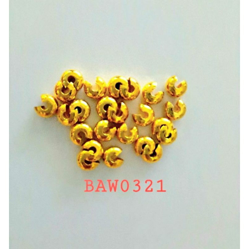 crimp beads cover 5 mm gold plated isi 24 pcs