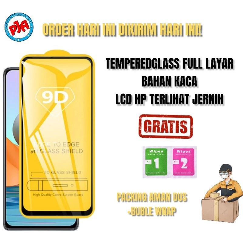 Tempered Glas bening full layar Redmi 9A TG FULL LAYAR bahan kaca