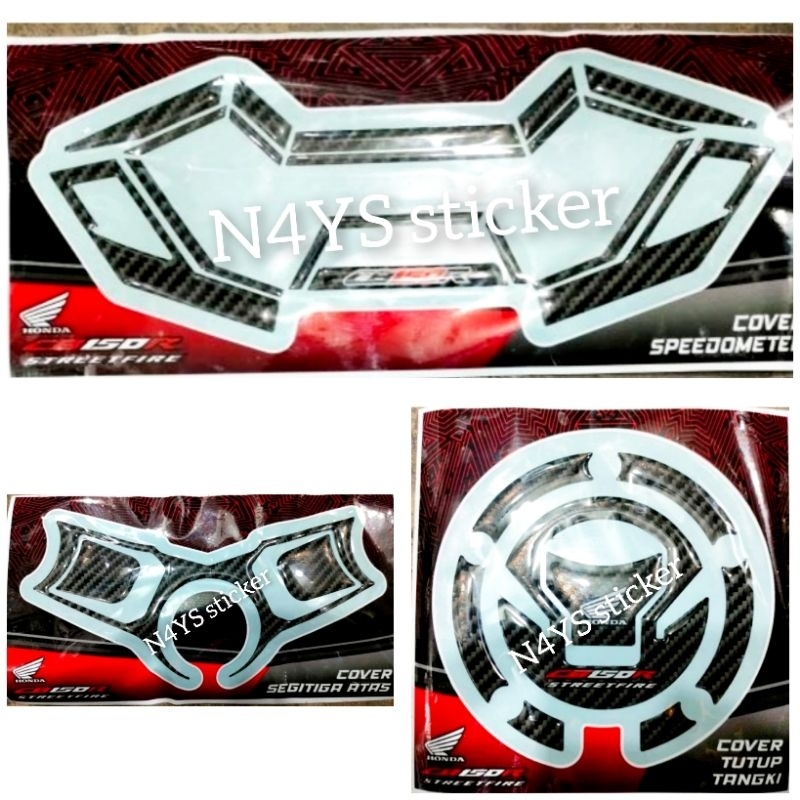 emblem sticker CB150R Sticker Variasi CB150R set Emblem Sticker Timbul Carbon CB150R