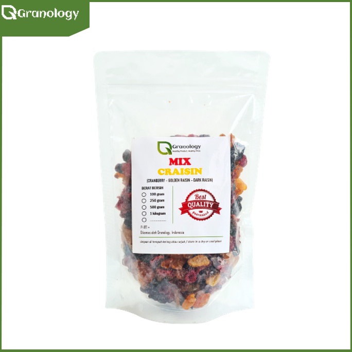 

FLASH SALE Mix Craisin 5 gram Cranberry Dark Raisin Golden Raisin by Granology