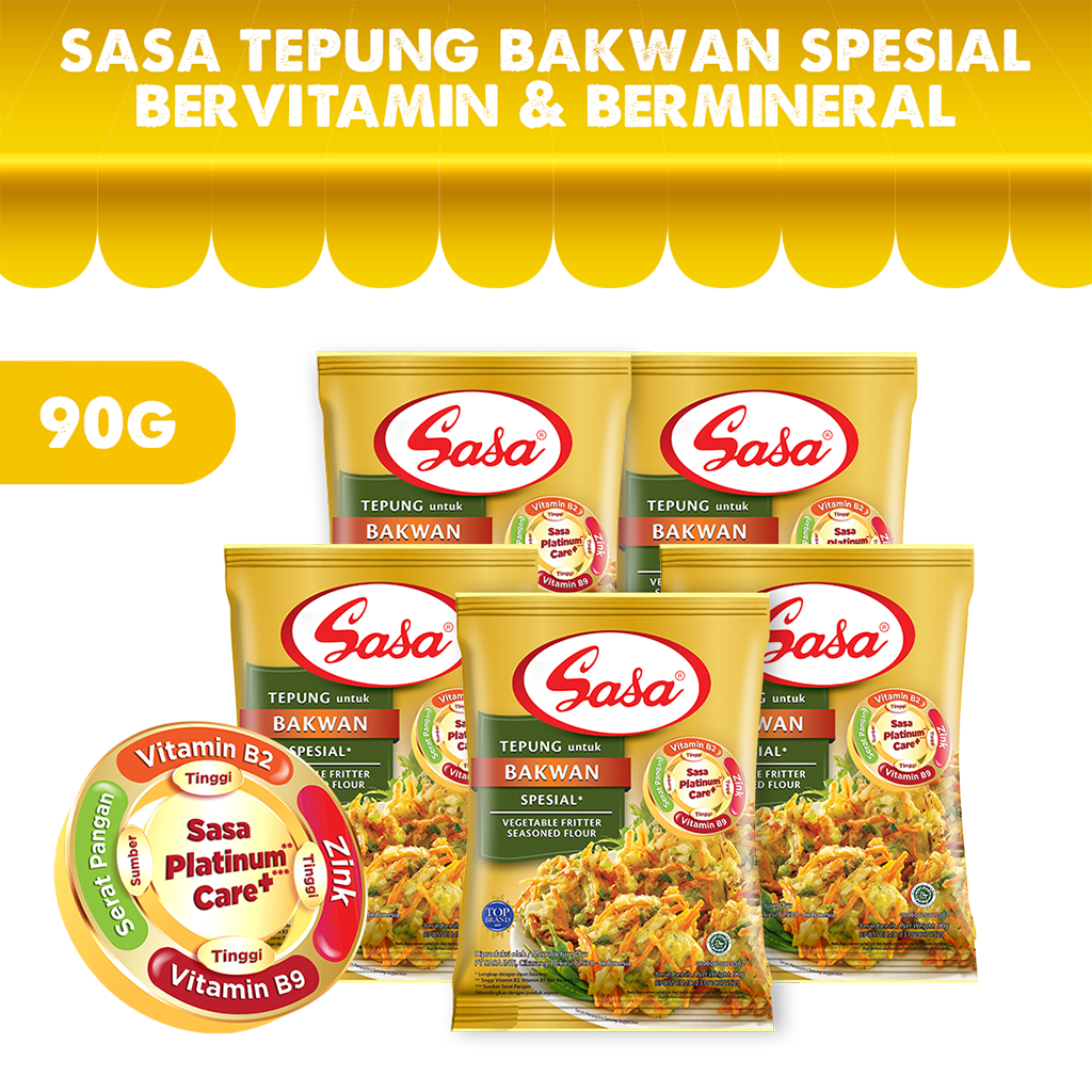 

Sasa Tepung Bakwan Spesial Bervitamin & Bermineral 90gr x 5pcs