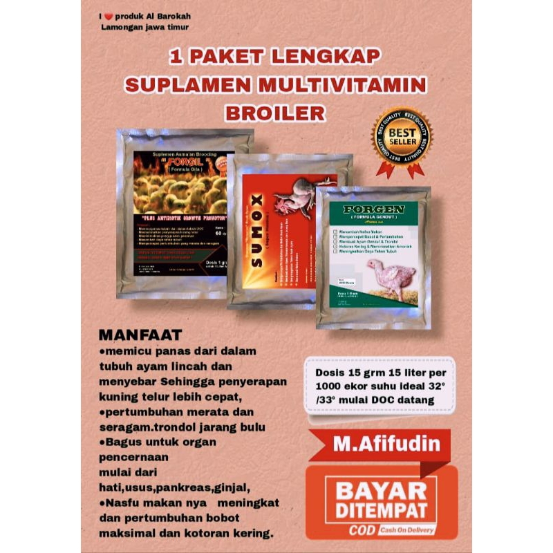 10 PAKET HEMAT VITAMIN untuk 10 rb ekor [FORGIL 10 Pcs , SUMOX 10 pcs, FORGEN 10 psc,]