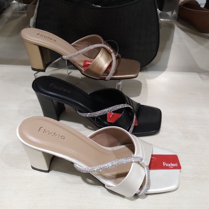 FLADEO SANDAL HEELS HAK 7CM PESTA WANITA RINGAN COMFORT & ORI SIZE 36-40