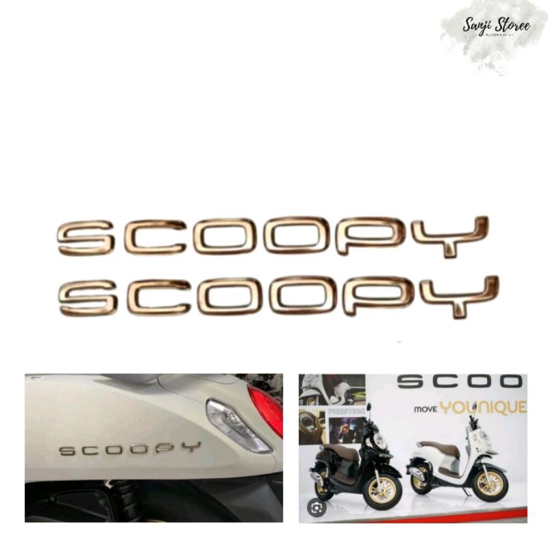 EMBLEM SCOOPY ROSE GOLD TERBARU 2021-2023 ORIGINAL