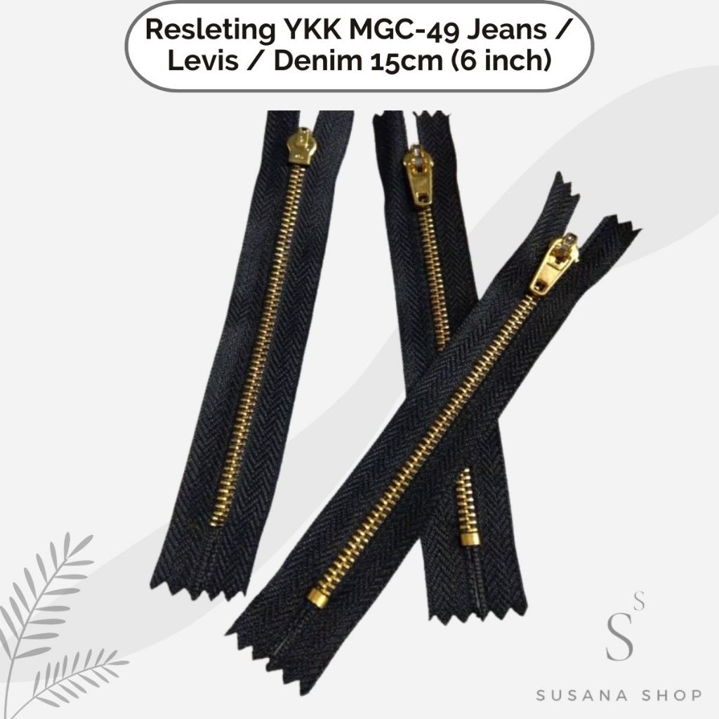Resleting Jeans / Levis / Denim YKK MGC-49 15cm (6 inch) / Resleting Jeans YKK / Resleting Levis YKK