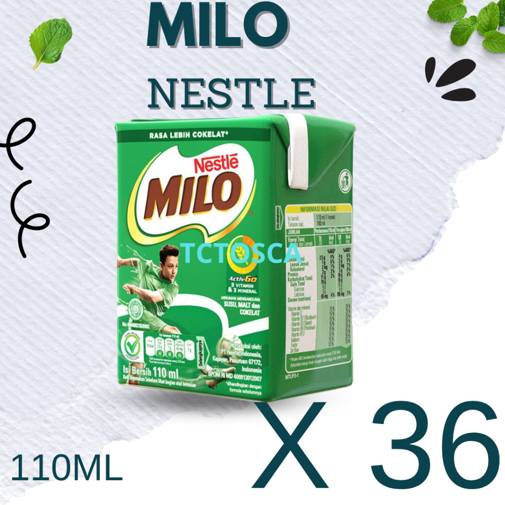

Susu UHT Nestle Milo Activ Go 110 mL 1 Karton isi 36 Pcs