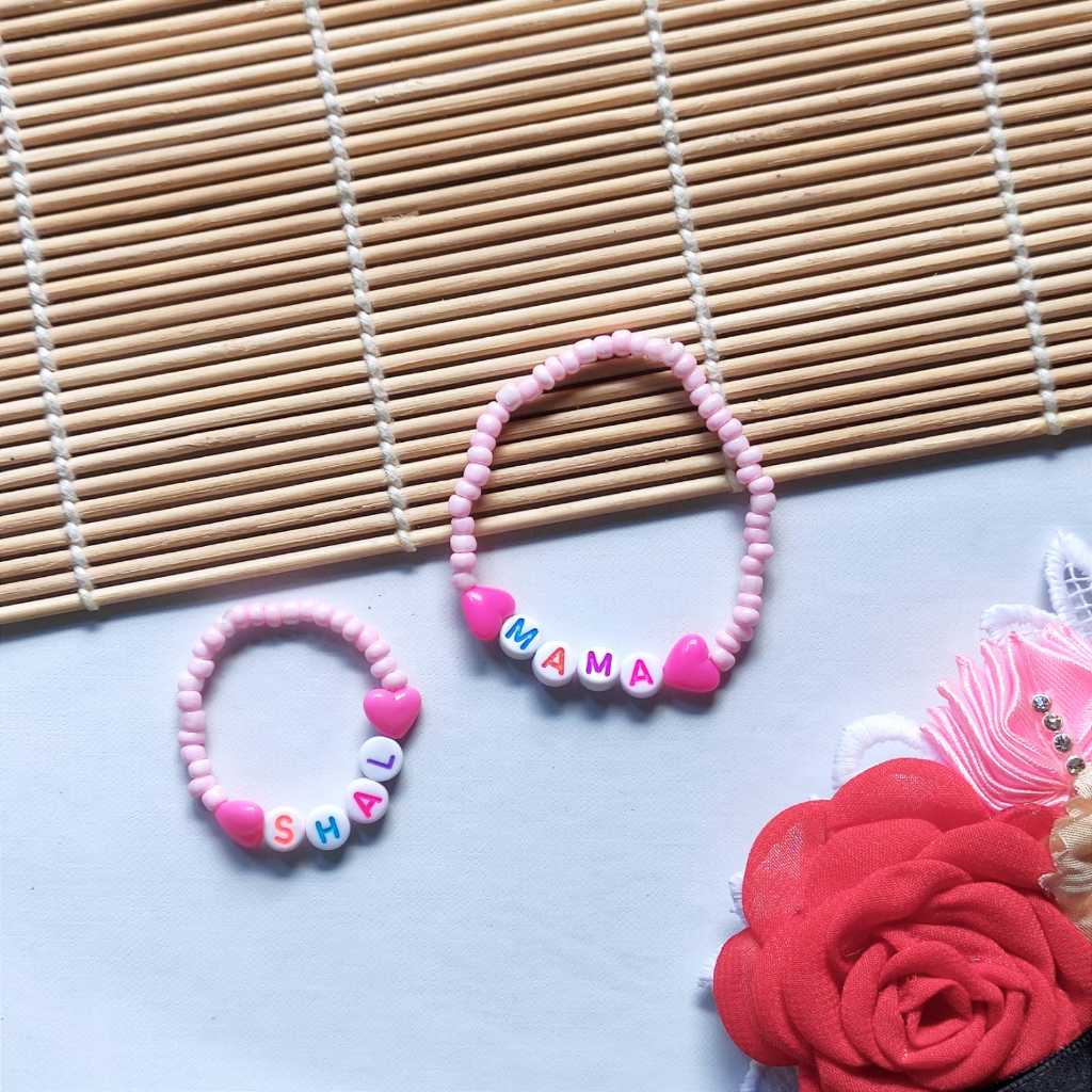 Gelang Costum nama | Gelang couple | gelang ibu dan anak | gelang elastis