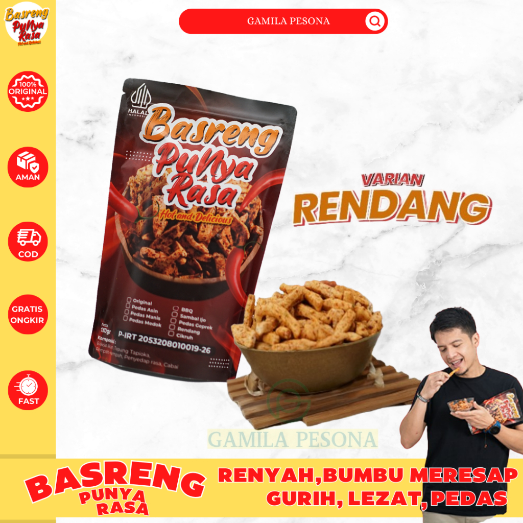 

BASRENG Baso Goreng Rendang Extra Daun Jeruk isi 180 gram Kriuknya Enak