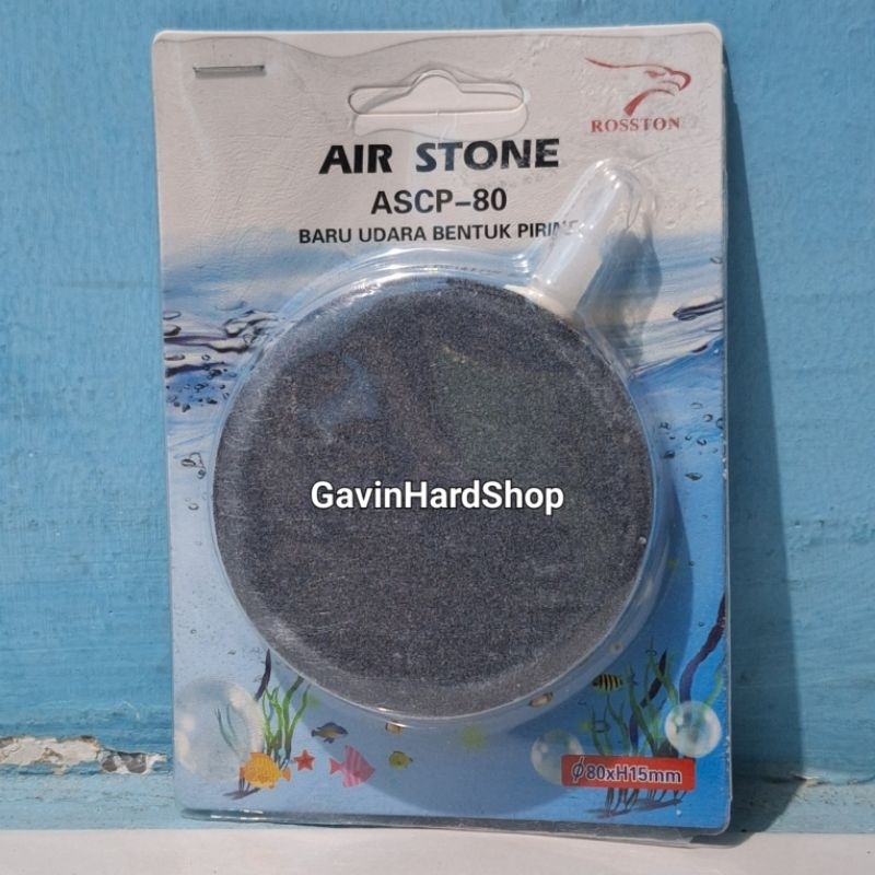 Airstone batu aerator batu aerasi bulat piring pipih 8 cm