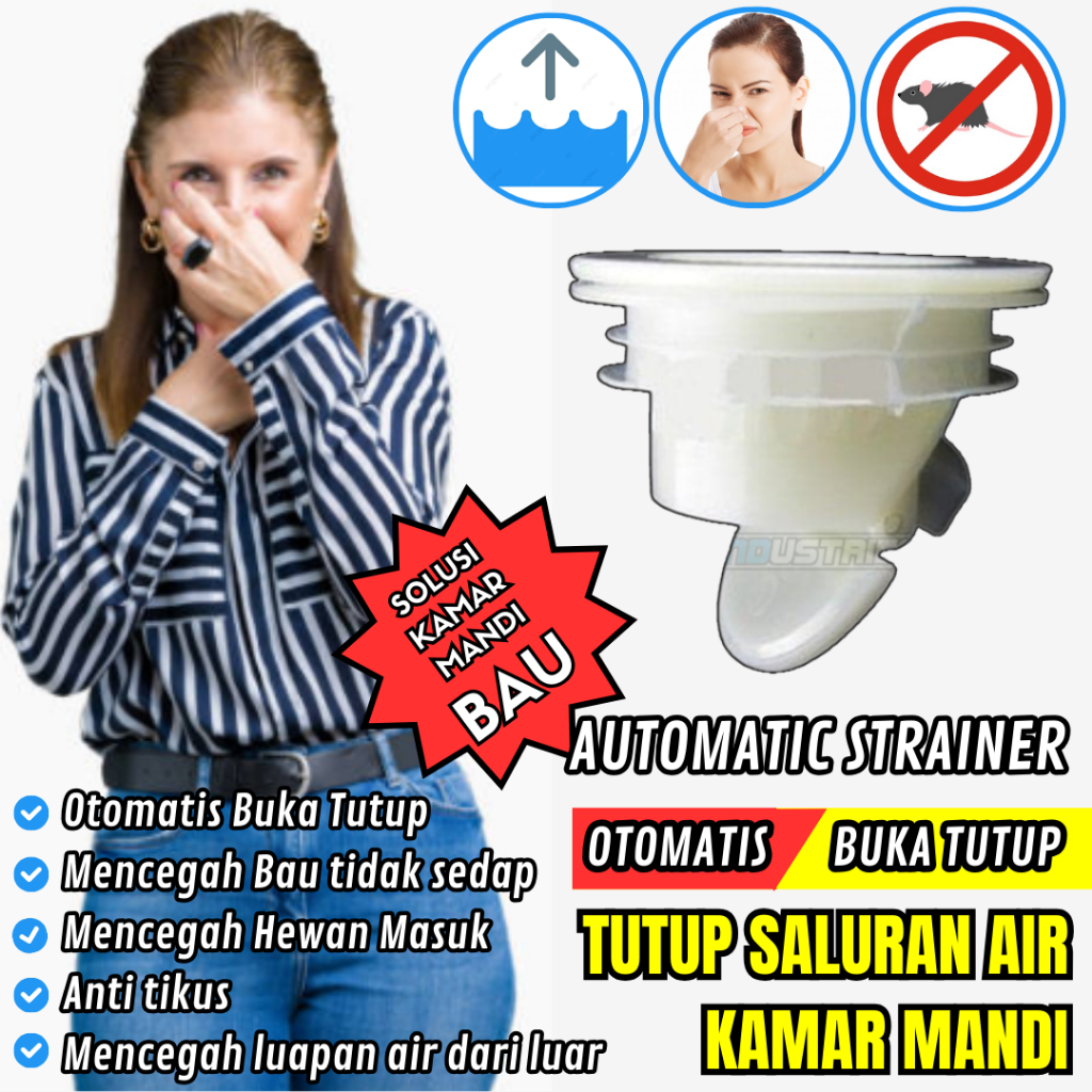 Cegah Binatang Masuk Drainase Otomatis Buka Tutup Saluran Air Kamar mandi
