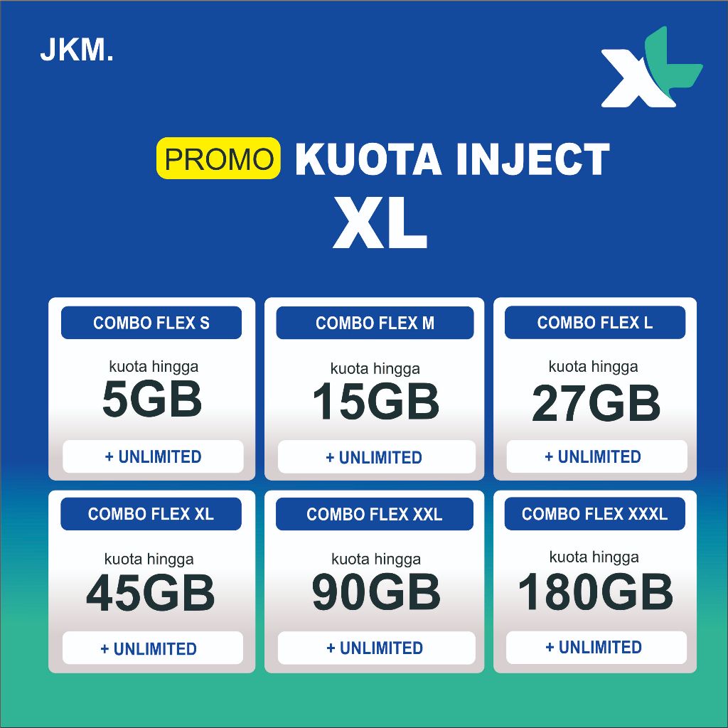 ISI ULANG Paket Data Inject XL Xtra Combo Flex + Bonus Unlimited Turbo/Lainnya