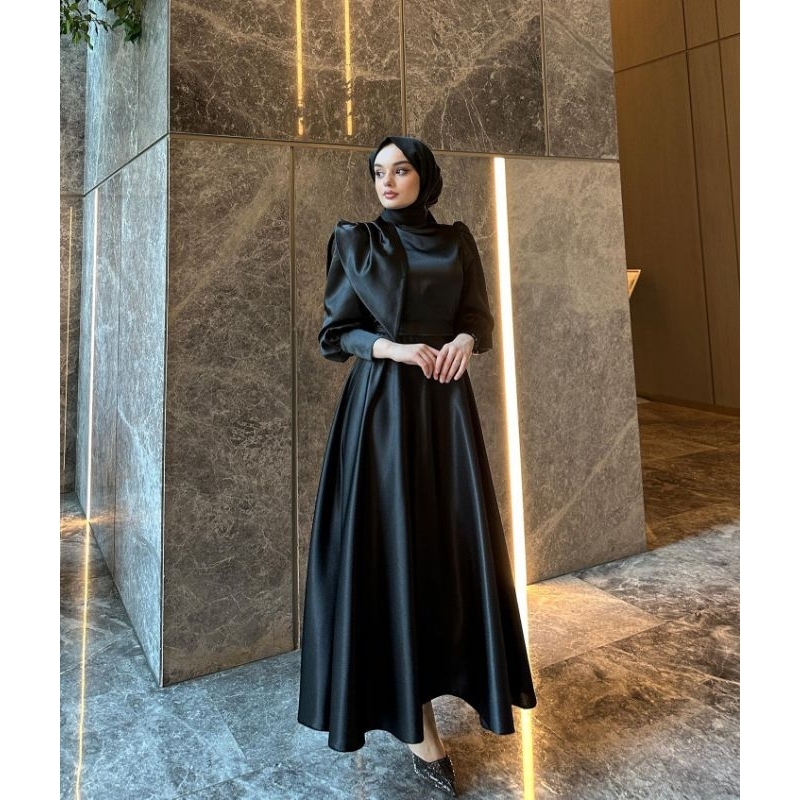 Sofie Dress - Dress satin pesta custom gamis kondangan seragam bridesmaid couple gaun pre wedding ak