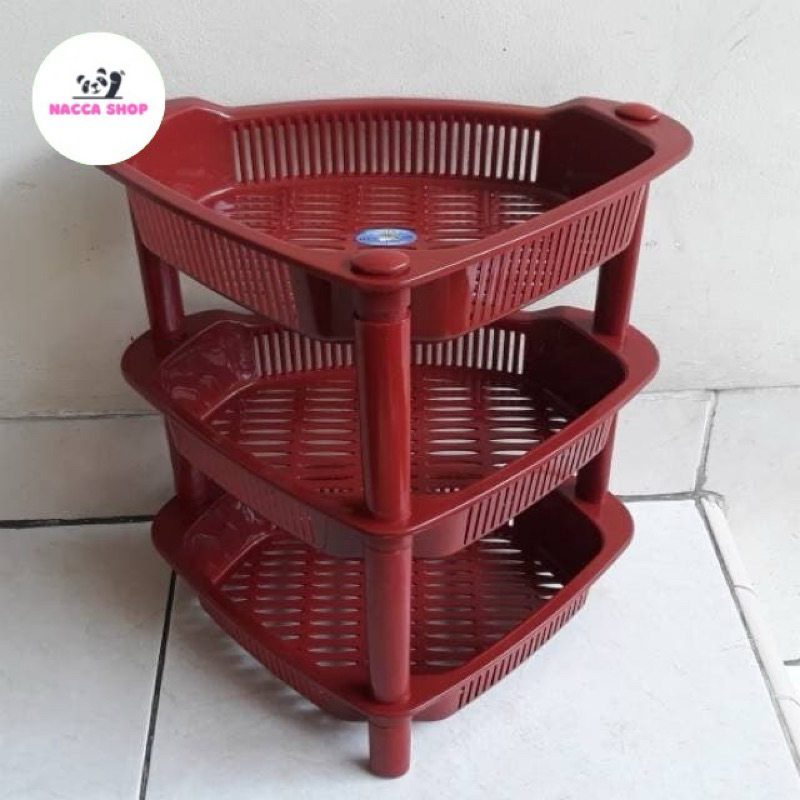 Rak Mini Plastik Segitiga susun 3 / Rak Plastik susun 3 Serbaguna