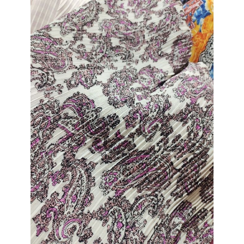 Bahan Kain meteran Plisket motif Sc85Dk harga tercantum 0,5 meter