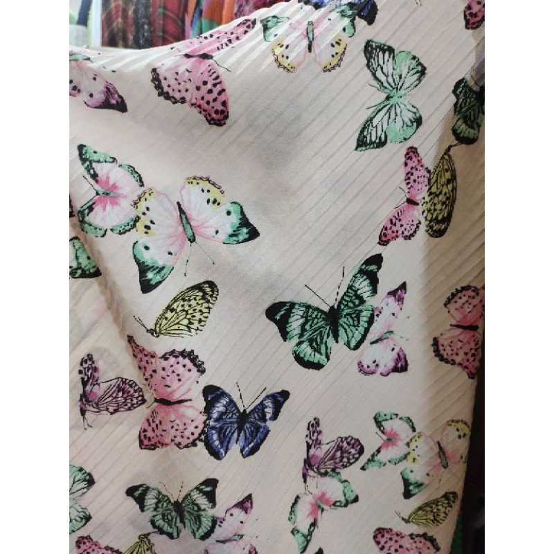 Bahan kain meteran Plisket motif Sc318Dk harga per 0,5 meter