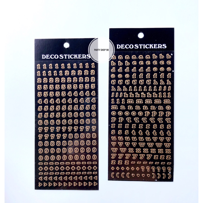 

(ZW-A) STICKER DECO ALPABETH & NUMBER MINI GOLD / STICKER JURNALING