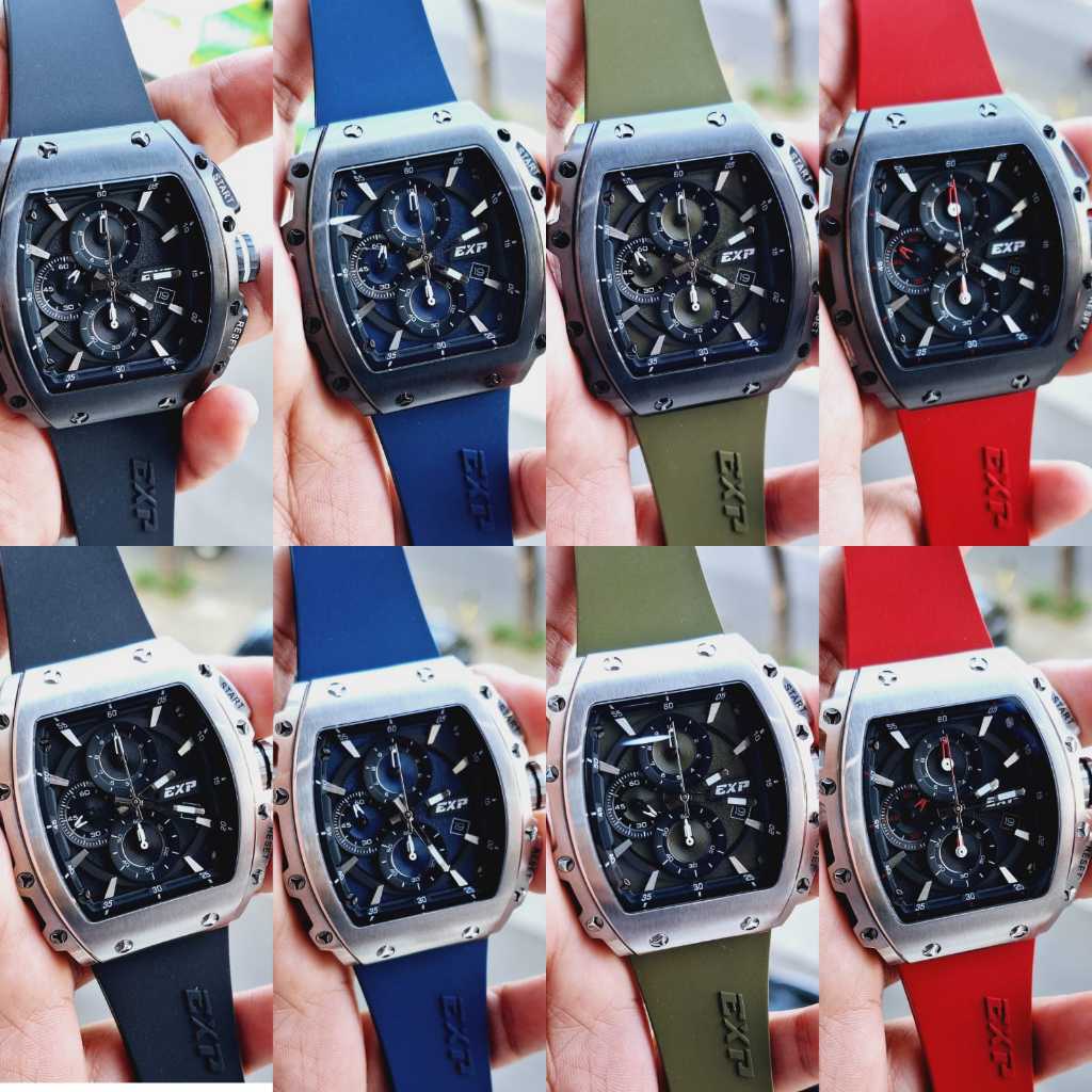 JAM TANGAN PRIA EXPEDITION E 6846 E6846 EXP-6846 BLACK RED RUBBER ORIGINAL