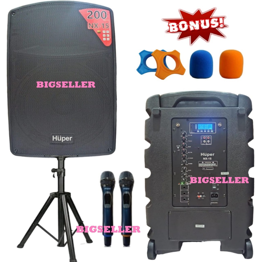 Speaker Portable 15 Inch HUPER NX15 huper NX-15 Meeting Wireless Original garansi resmi