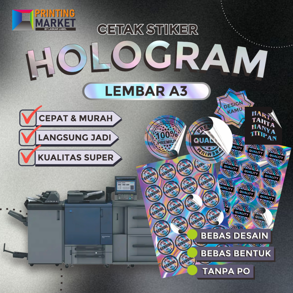 

STICKER HOLOGRAM RAINBOW PELANGI A3+ CETAK KISS CUT STIKER HOLOGRAM TERMURAH BANDUNG