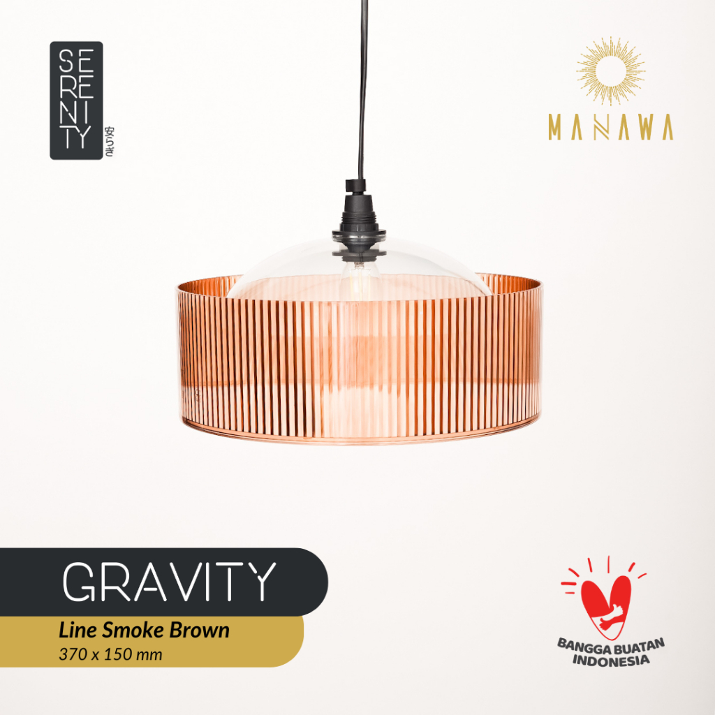 Manawa Gravity Lampu Gantung Line Smoke Brown