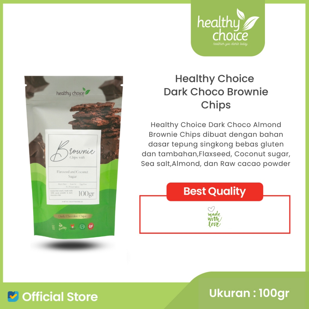 

Healthy Choice Dark Choco Brownie Chips 100gr