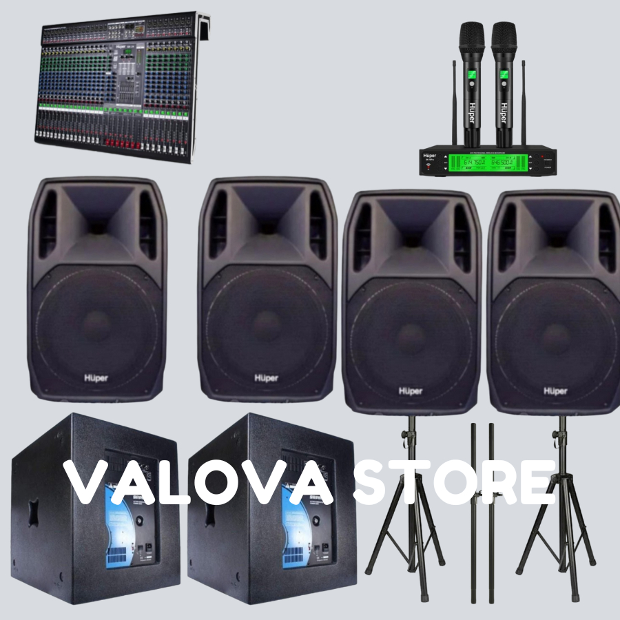 Paket 15 soundsystem outdoor Huper AK15A + Sub SRP118SE + Huper QX 24