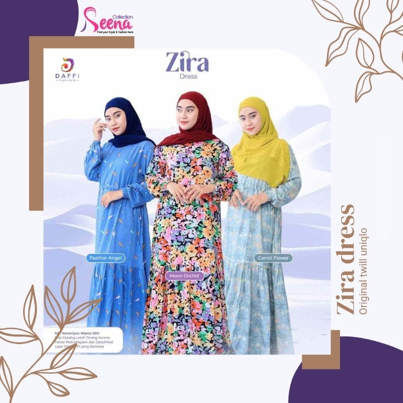 gamis ZIRA DAFFI bahan original twill uniqlo adem dan jatuh