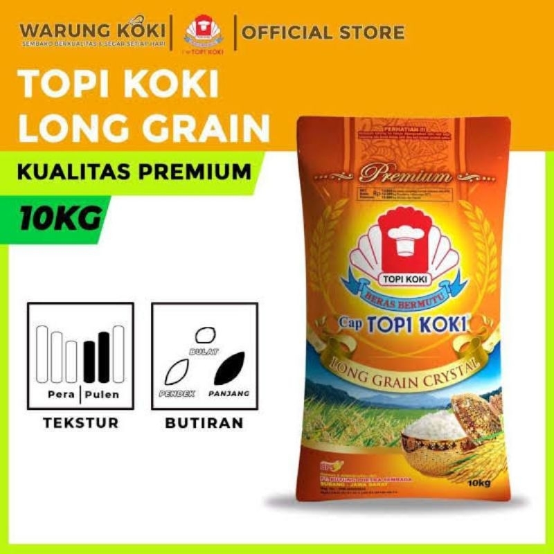 

BERAS long grain crystal cap TOPI KOKI - 10 Kg