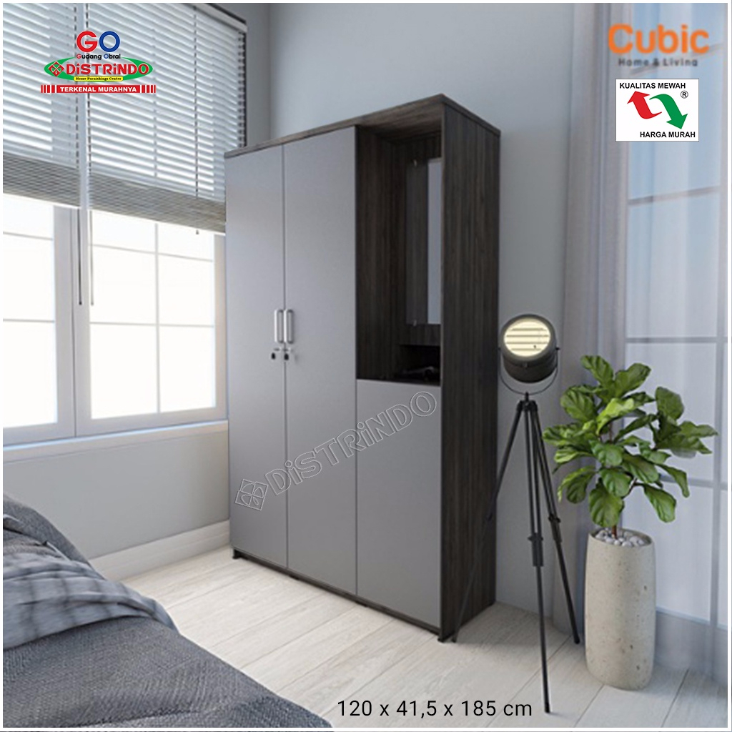 Cubic Lemari Pakaian Minimalis 3 Pintu / LUNA LPM 301