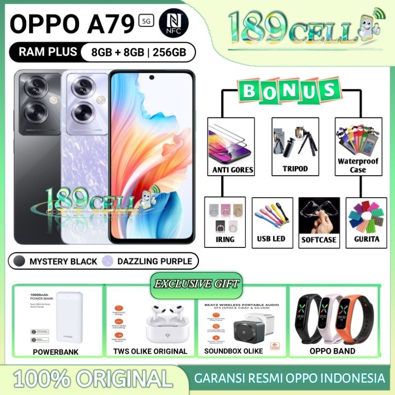 OPPO A79 5G 8/256 GB | OPPO A 79 5G RAM 8/256 GB GARANSI RESMI OPPO