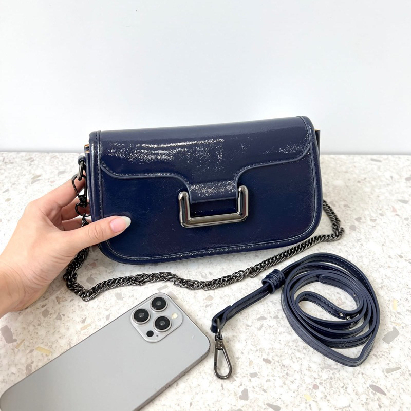 Tas zara selempang hitam putih beige biru navy