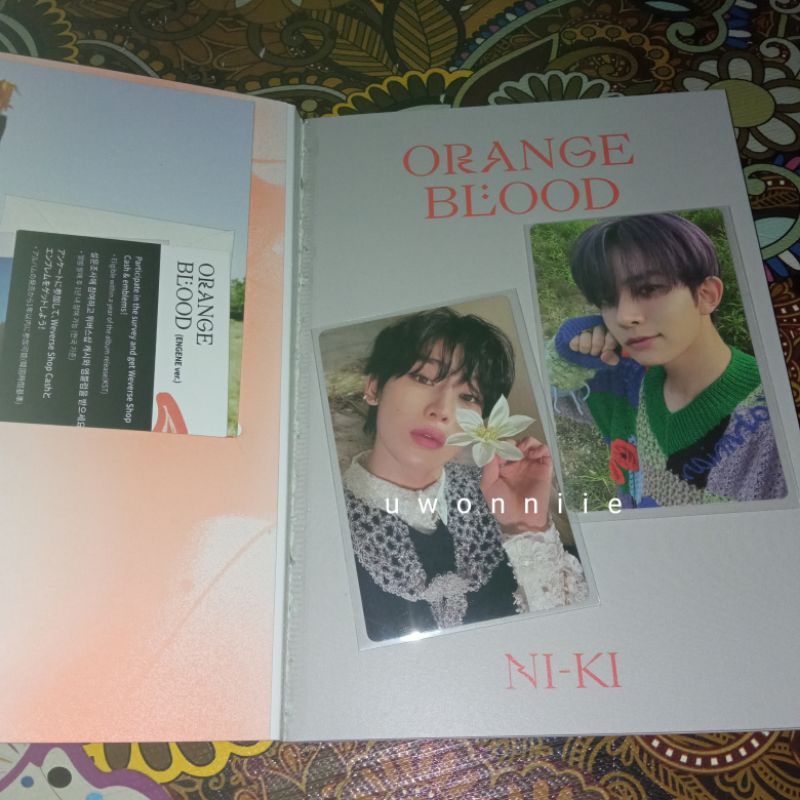 take all sunoo kalpa heeseung enver album ni-ki ob orange blood bunga pc photocard engene