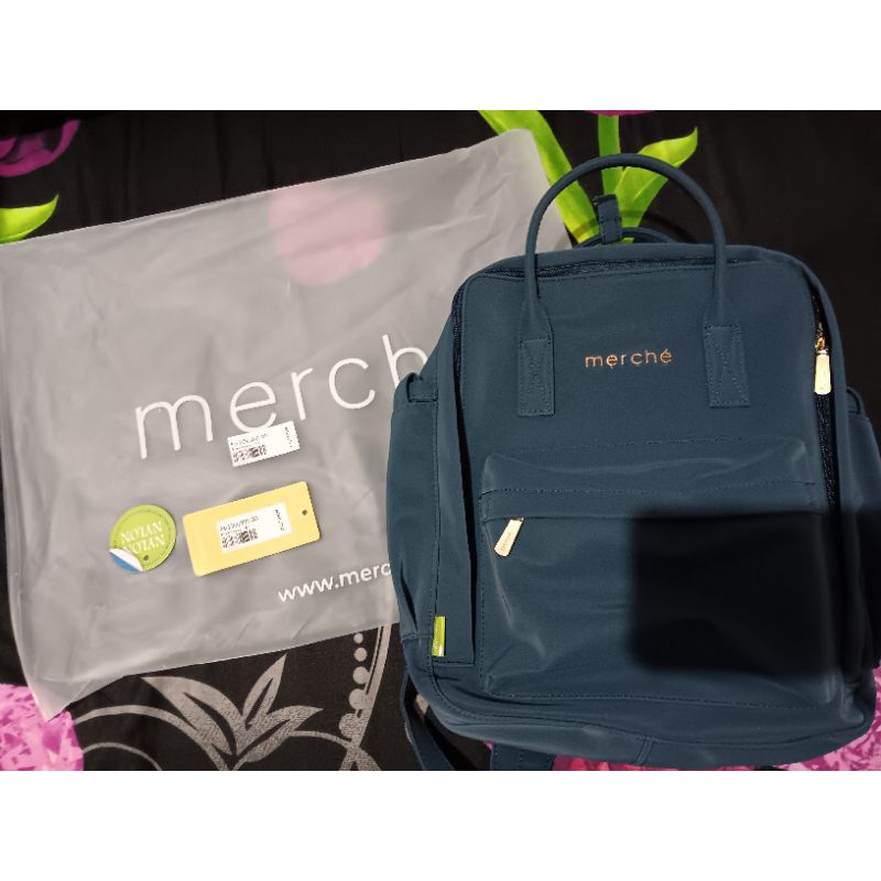 Preloved Merche Tas Wanita Backpack Bree NAVY (BACA DESKRIPSI)