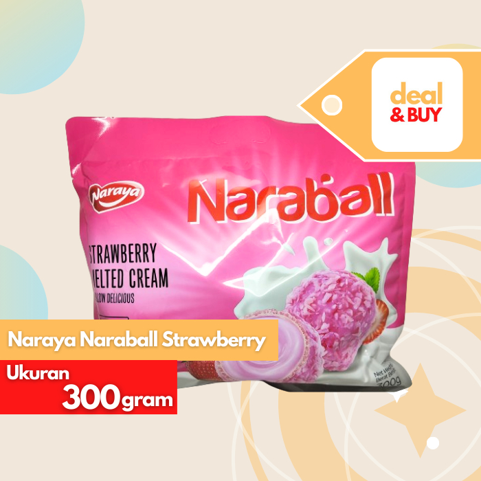 

Naraya Naraball Strawberry/ Wafer Salut Kukis Rasa Stroberi 300g