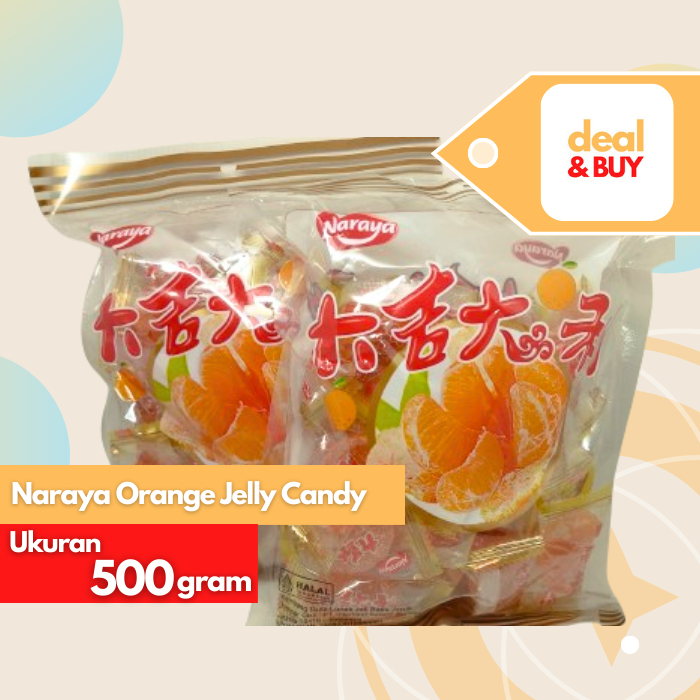 

Naraya Orange Jelly Candy/ Permen Jelly rasa Jeruk Mandarin 500g