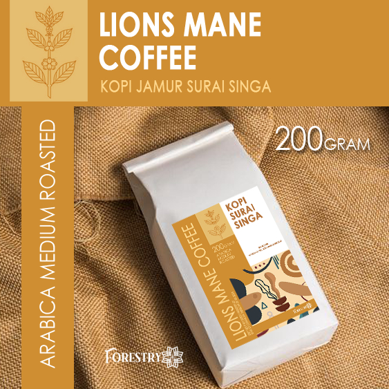 

Lions Mane Coffee 200 gram Arabica Medium Roasted Forestry