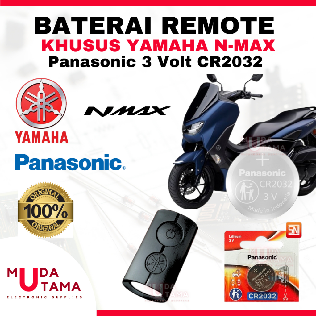 Baterai Remote YAMAHA NMAX - ORIGINAL PANASONIC CR2032 | Battery Remote YAMAHA NMAX | Baterai Kunci 