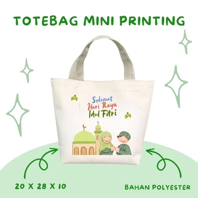 SOUVENIR TOTEBAG MINI IDUL FITRI 1445H  / TOTEBAG PRINTING / TOTEBAG CUSTOM / TAS PRINTING / TAS HAM