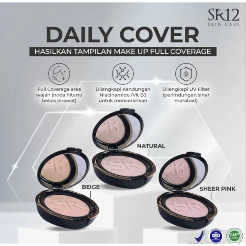 Bedak SR12 | Daily Cover Natural | Bedak Wajah SR12 Skincare | Bedak Padat