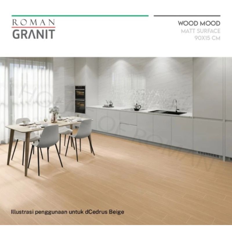 Lantai Kayu 90x15 Beige Motif Kayu Warna Cream/ GT912239R dCedrus Beige/ Lantai Kayu Indoor Interior