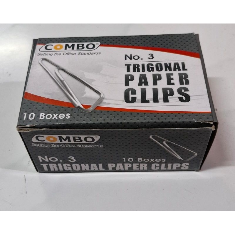 

[1PACK / 10BOX] PAPER CLIP / PENJEPIT KERTAS NO 3 COMBO / TRIGONAL CLIP