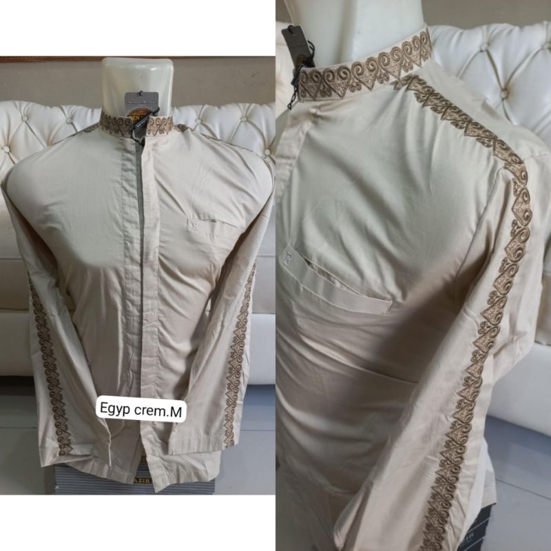 Baju Koko muslim Takwa Pria Katun Bordir premium Benazir Egypt