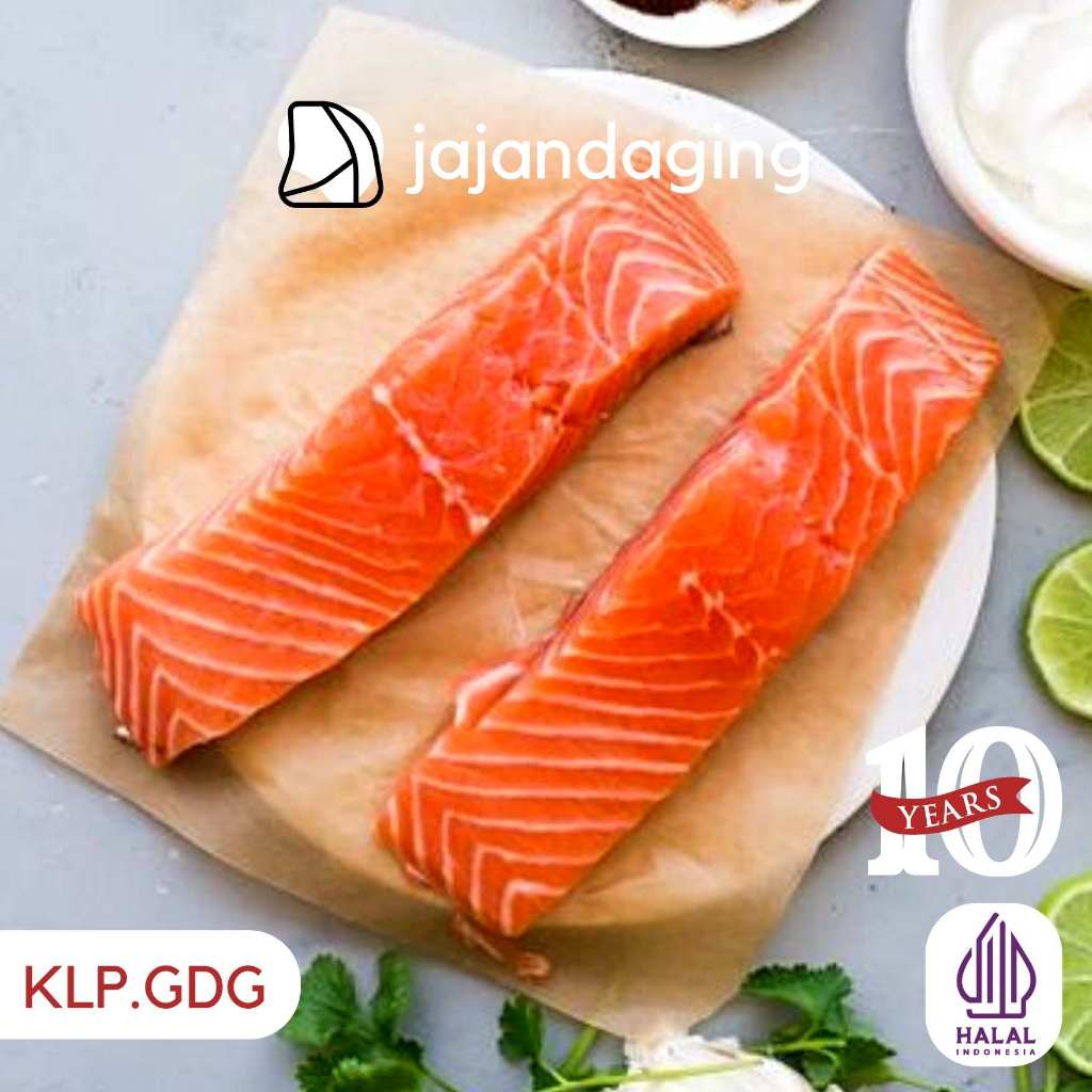 

Ikan Salmon Norwegian Fresh Slice Fillet Fish 200gr - KLP GADING