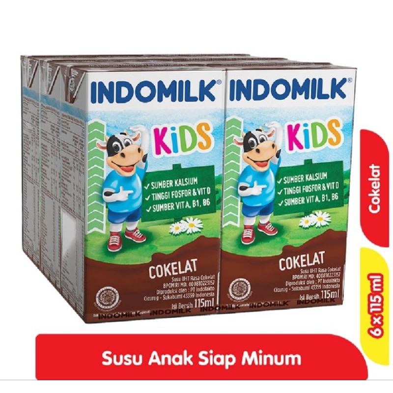 

INDOMILK Kids Susu UHT Chocolate 6 x 115
