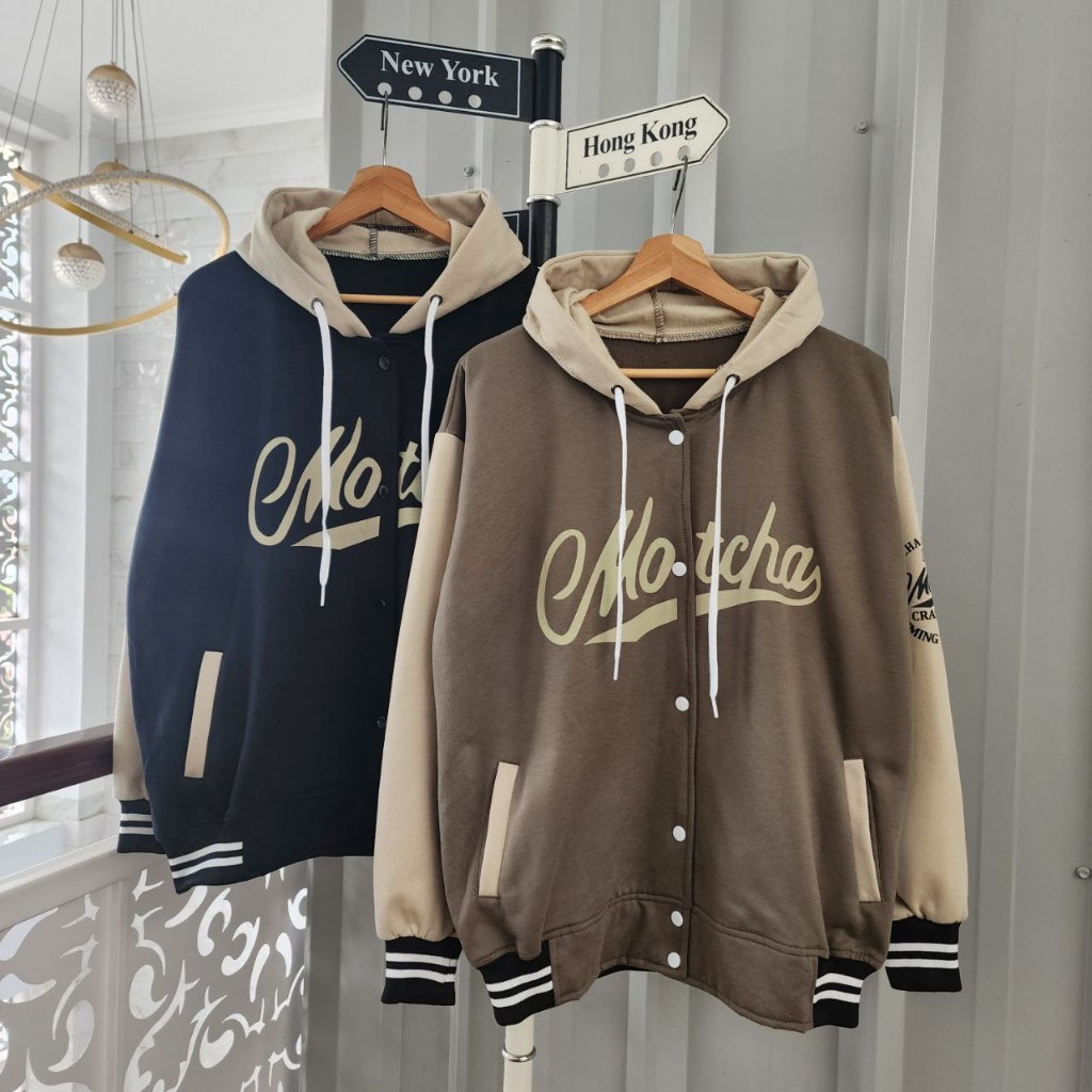 Jaket Couple Pasangan MOTCHA BASEBAL HOODIE | Hoodie Couple Pasangan | Sweater Couple Pasangan