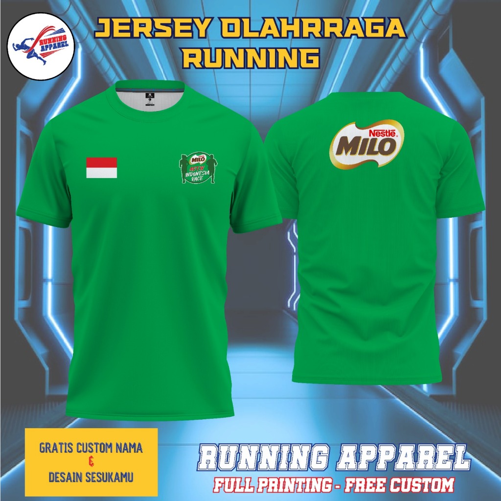 Jersey Running Custom Komunitas & Event MILO ACTIV INDONESIA RACE 2024 – Dryfit Milano Full Printing