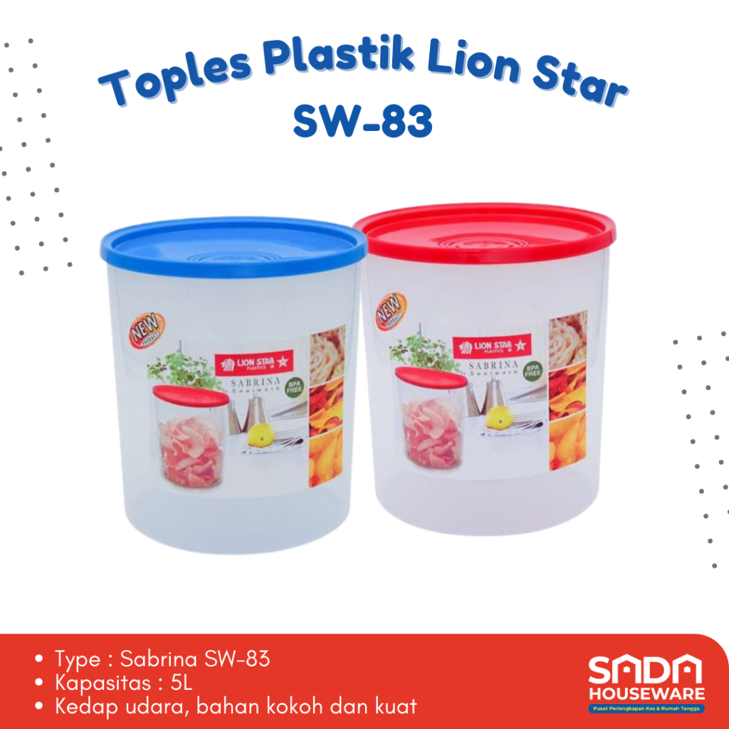 Toples Plastik Tebal Lion Star / Toples Makanan Lion Star / Toples Kerupuk / Toples Lion Star SW-83 