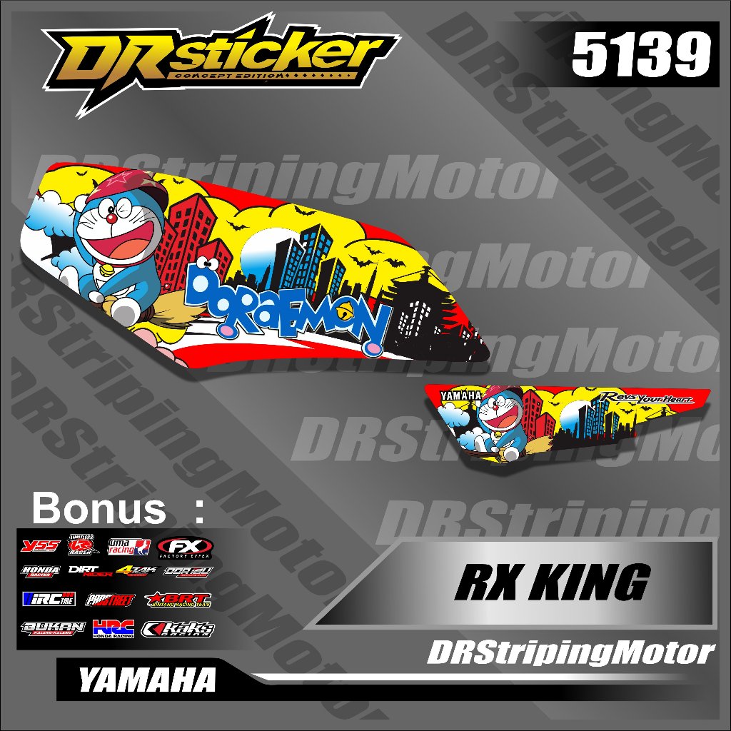 Striping list variasi yamaha Rx king (Doraemon style)
