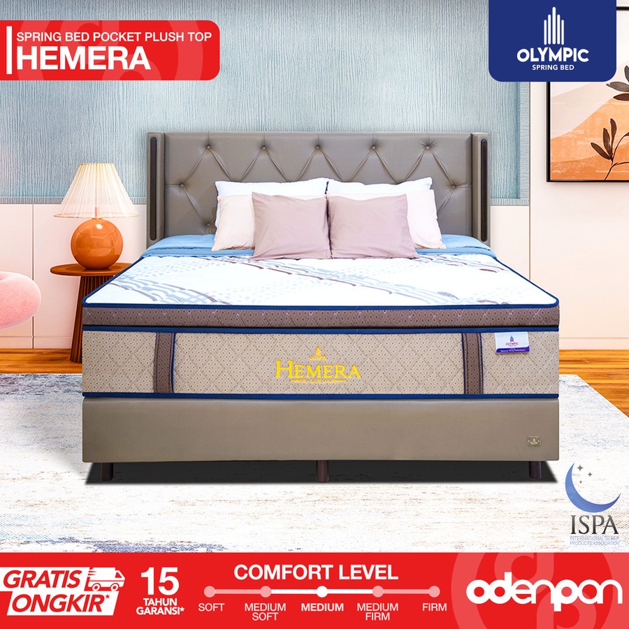 OLYMPIC Kasur Pocket Spring Bed Mattress Garansi Plush Top HEMERA